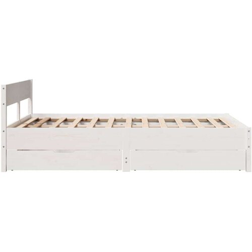 VidaXL Okvir kreveta bez madraca bijeli 150x200 cm od masivne borovine Slike