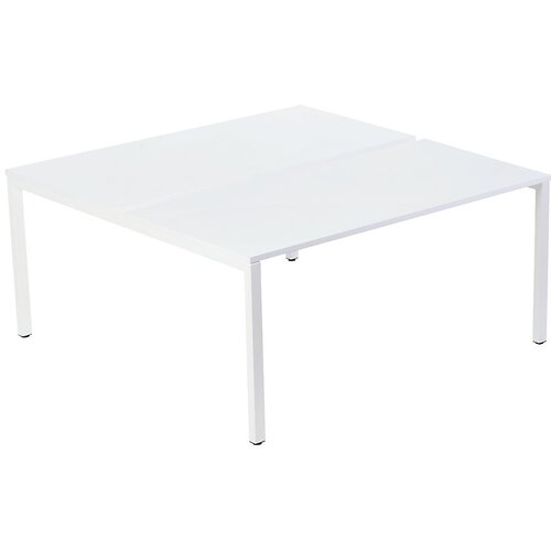 Paperflow Skupinska pisalna miza za 2 osebi, širina 1400 mm, globina 600 / 1260 mm, bele barve Cene
