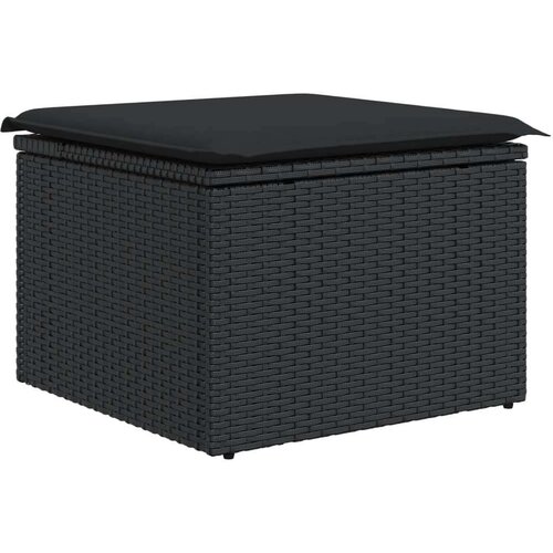 VidaXL 11-dijelni set vrtnih sofa od poliratana s jastucima crni Slike