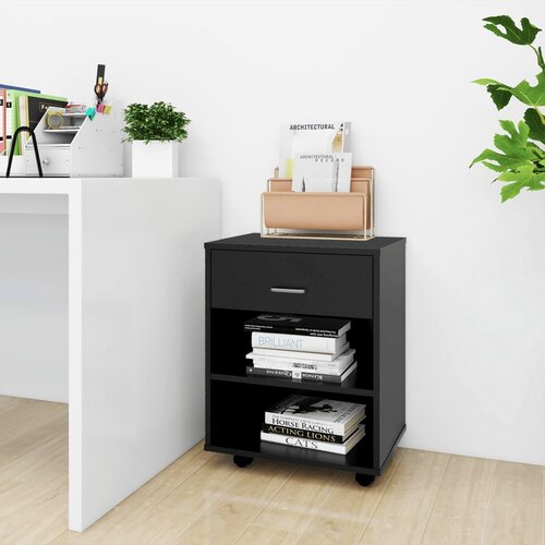 vidaXL ormarić s kotačima crni 46 x 36 x 59 cm od iverice Cijene