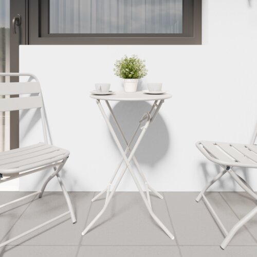 VidaXL sklopivi vrtni stol bijeli &amp;Oslash;50x72 cm čelik Slike