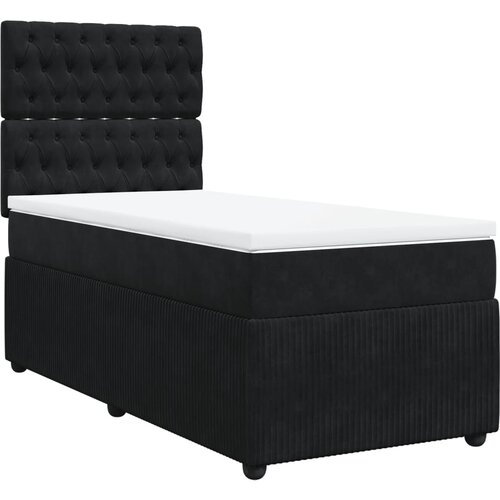 Maison Chic Box spring postelja - Vzmetna postelja z vzmetnico črna 90x200 cm žamet SL23247, (21880603) Cene
