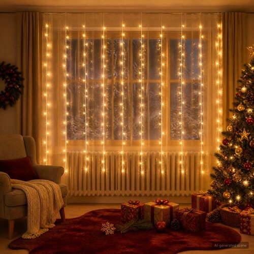  Svjetlosne zavjese 200 LED lampica Topla bijela 300 x 200 cm Cijene