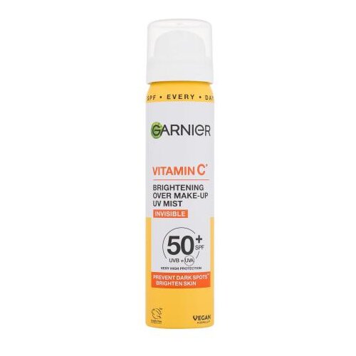 Garnier Vitamin C Brightening Over Make-Up UV Mist SPF50+ za&amp;scaron;čita pred soncem za obraz za vse tipe kože 75 ml za ženske Slike