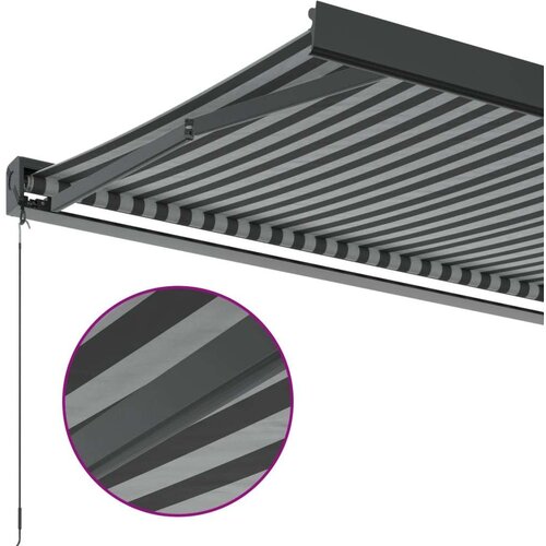 Tenda na uvlačenje antracit-bijela 4x3 m od tkanine i aluminija Slike