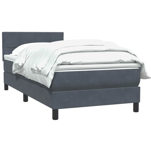 Box spring krevet s madracem tamnosivi 80 x 220 cm bar&amp;scaron;unasti Slike