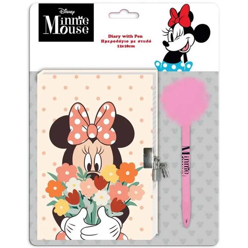 Luna Disney: Tajni dnevnik Minnie Mouse s lokotom i pompon olovkom 12x18cm 60 listova Cene