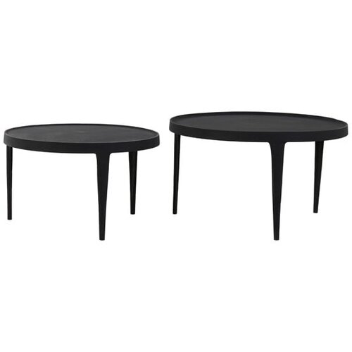 Light &amp;amp; Living črne okrogle mizice v kompletu 2 ks &amp;oslash; 75 cm tobias &amp;ndash; Slike