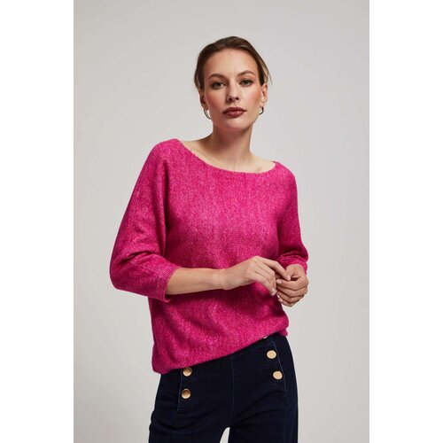 Marisse Fuchsia Sweater With 3/4 Sleeves Slike