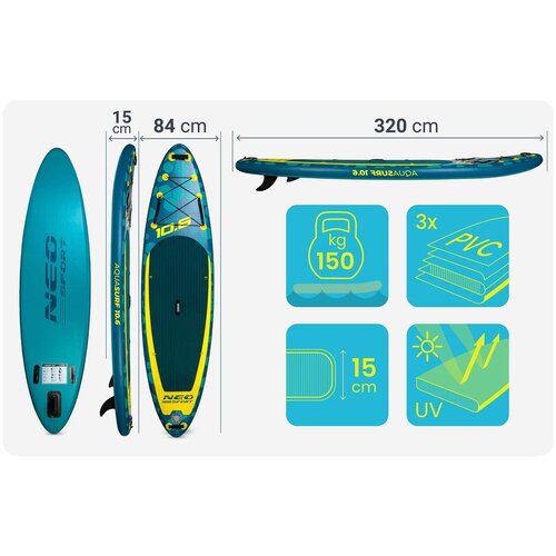 Neo-Sport aquasurf SUP daska 320 x 84 x 15 cm 170213 Slike