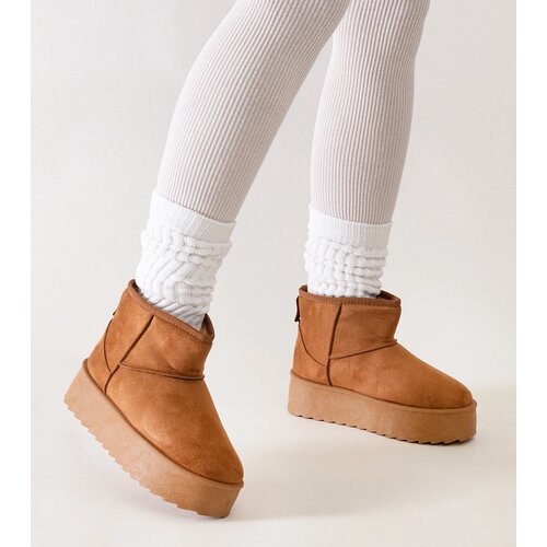 Gemre Brown casual snow boots on a high platform Thaisa Cene