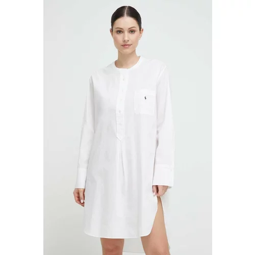 Polo Ralph Lauren Bombažna spalna srajca bela barva
