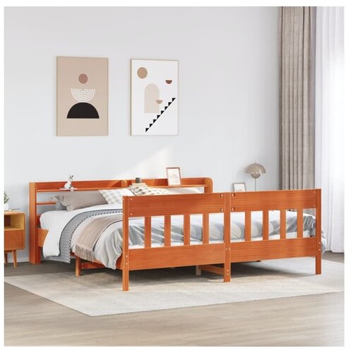 vidaXL Okvir kreveta bez madraca voštano smeđi 180x200 cm od borovine Cijene