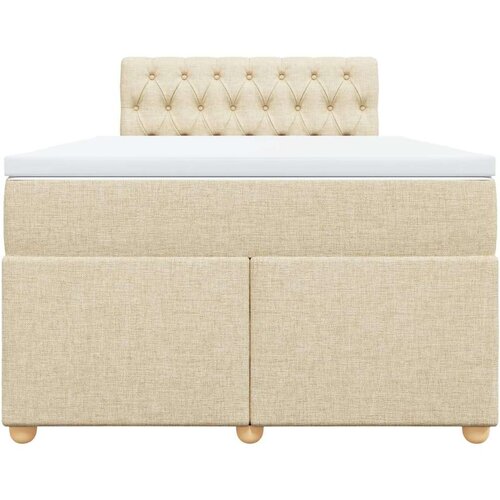 VidaXL krevet box spring s madracem krem 120 x 190 cm od tkanine Slike