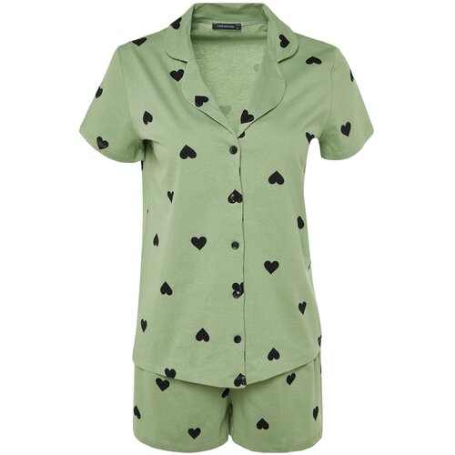 Trendyol Pajama Set - Green - Heart Slike