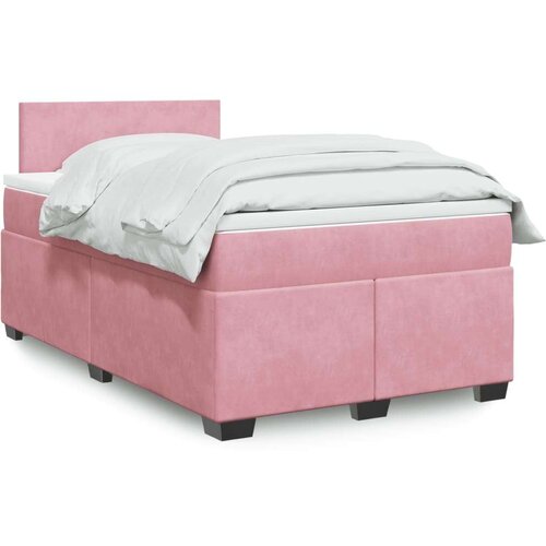 vidaXL Box spring postelja z vzmetnico roza 120x190 cm žamet Cene