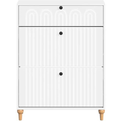  Ormar za cipele ALKMAAR 78 x 24 x 103 cm Konstruirano drvo - Bijela Slike