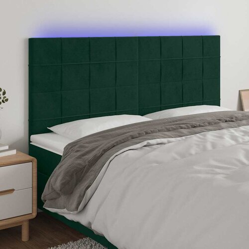 LED uzglavlje tamnozeleno 160x5x118/128 cm bar&amp;scaron;unasto Slike
