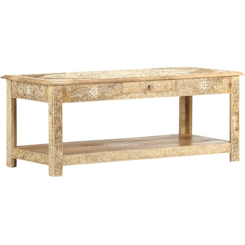VidaXL Klubska mizica 110x50x45 cm ročno barvan trden mangov les Slike