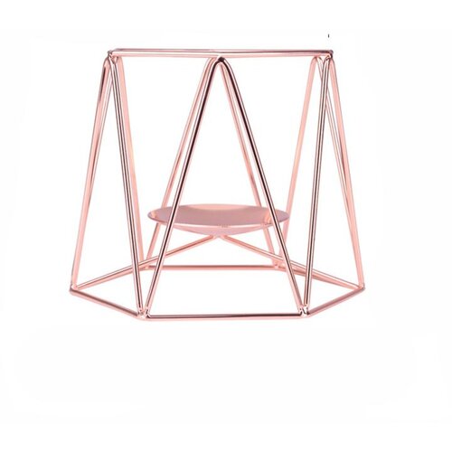 INF Nordic Iron Art Svečnik - Zlata Majhna Velikost, Minimalistično Kovinsko Stojalo PinkGold, (5000158384) Cene