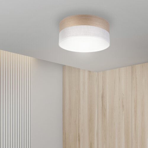  LED stropna svetiljka SIRJA WOOD LED/20W/230V, prečnik 35 cm, bela/hrast Slike