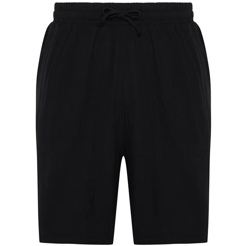 Trendyol Black Muslin Woven Summer Shorts