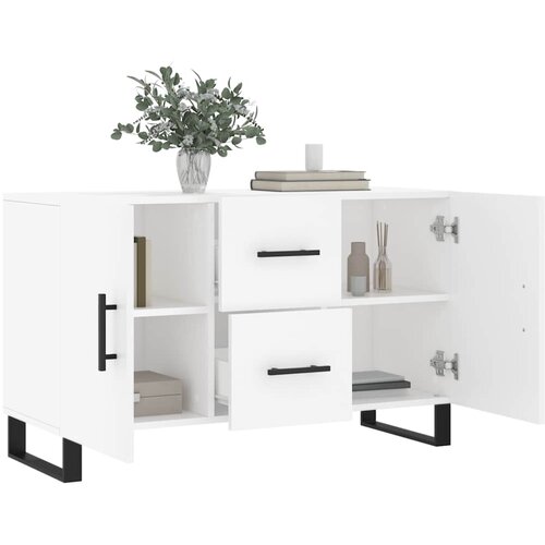  Komoda bijela 100x36x60 cm od konstruiranog drva Slike
