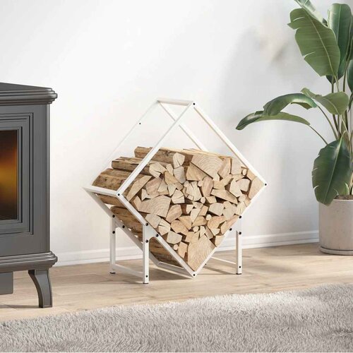 vidaXL Stalak za drva bijeli 60x25x60 cm Hladno valjani čelik Cijene