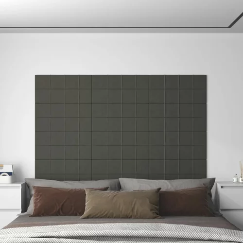  Zidne ploče baršunaste 12 kom tamnosivi 60 x 30 cm 2,16 m²