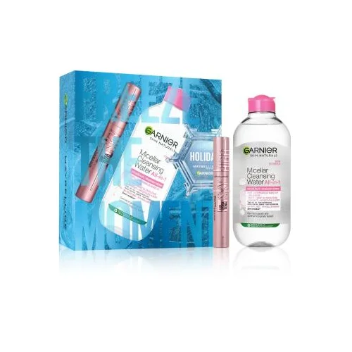 Maybelline Lash Sensational Sky High set: maskara Lash Sensational Sky High 7,2 ml 01 Very Black + micelarna vodica Garnier Skin Naturals All-in-1 400 ml