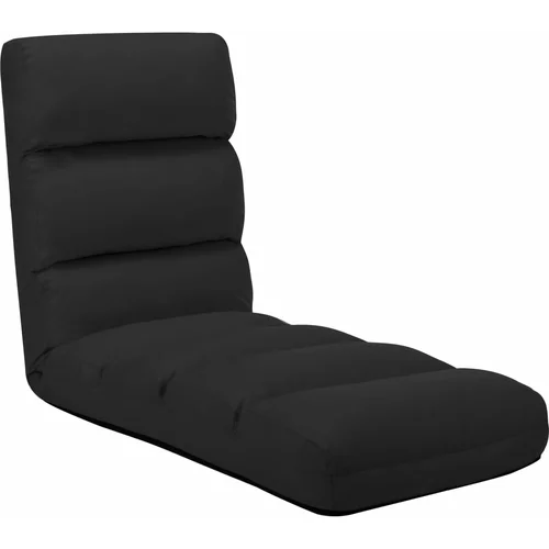 vidaXL Sklopiva podna stolica od umjetne kože crna