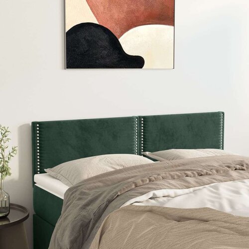  Posteljno vzglavje 2 kosa temno zeleno 72x5x78/88 cm žamet Cene