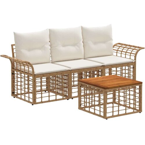  Zunanja garnitura za sedenje 4 pcs Naravna in krem bela, (5000270019) Cene