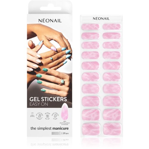 NeoNail Easy On Gel Stickers nalepke za nohte ob uporabi UV-/LED-lučke odtenek M13 20 kos Slike