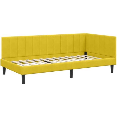 vidaXL Kotna postelja z vzglavjem Rumena 90 x 200 cm Žamet, (5000069083) Cene