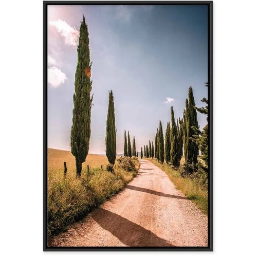  Slika - Italian cypresses (1 Part) Vertical 60x90 U crnom drvenom okviru Slike