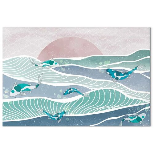  Slika - Fish on the waves 90x60 Standard Slike