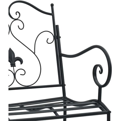  Vrtna klupa Crna 104 x 54 x 93 cm Čelik Slike