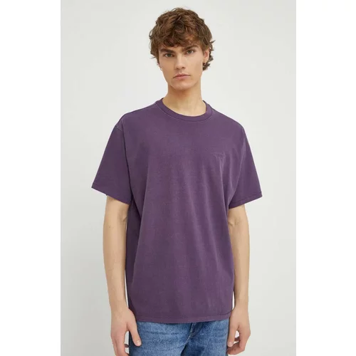 Levi's Bombažna kratka majica moški, vijolična barva