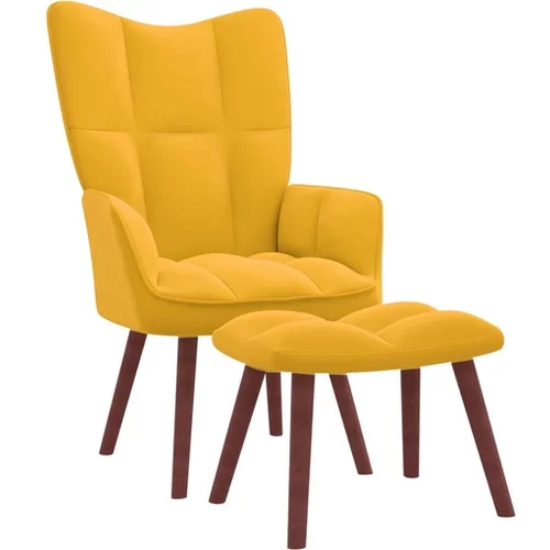  Stol za sproščanje s stolčkom gorčično rumen žamet