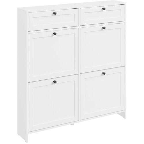 SoBuy Omara za čevlje z dvema predalom Bela 100x19x107cm Sodobno FSR208-W, (5000117427) Cene