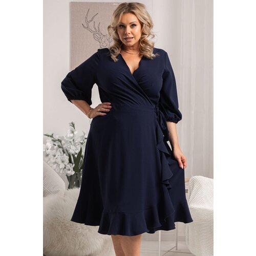 Karko Woman&amp;#039;s Dress SA853 Navy Blue Slike
