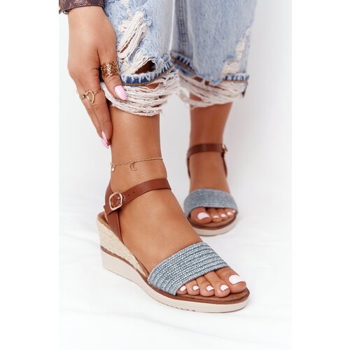 Gemre PE1 Wedge Sandals With Braids Blue Tenerife Cene
