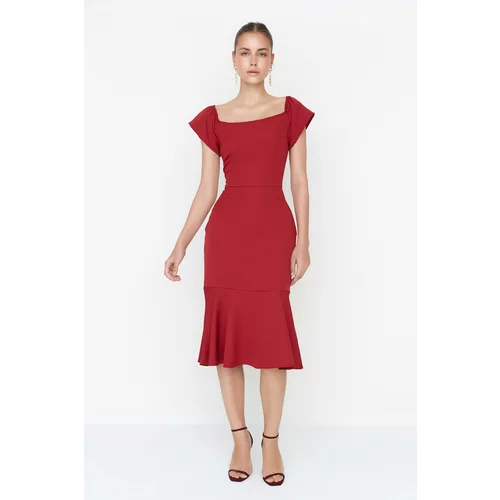 Trendyol Claret Red Tall Midi Dress