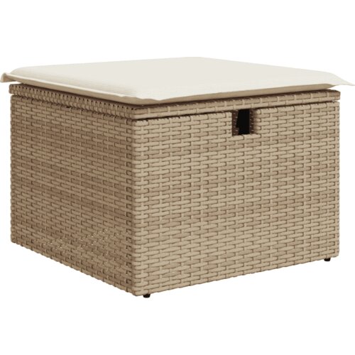  7-dijelni set vrtnih sofa od poliratana s jastucima bež 70 x 62.5 x 69 cm Slike