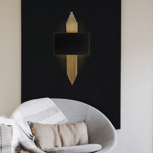 Hanah home zidna lampa E27 socket, crno-zlatna Cene