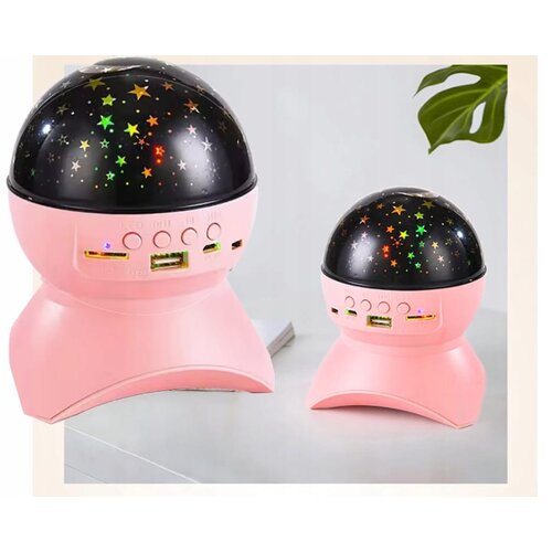  Led rgb baterija. projektor zvučnik usb sd bluetooth razmjena projekcija roza Slike