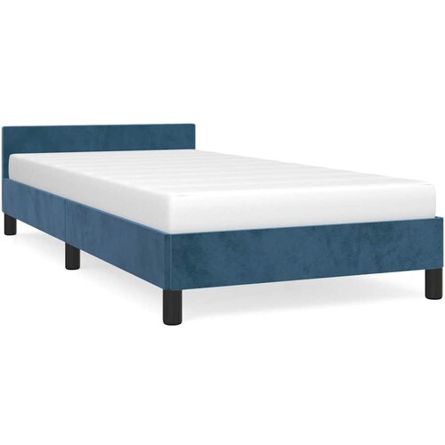 Maison Chic Posteljni okvir - Enojna postelja - Postelja za odrasle brez vzmetnice temno moder 100x200 cm žamet-J7673, (21774068) Cene