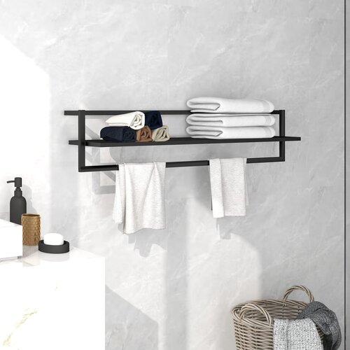 VidaXL stalak za ručnike crni 95 x 25 x 22 cm željezni Slike