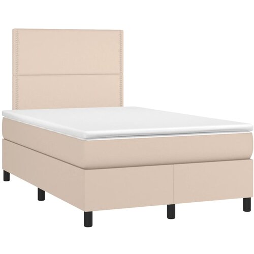 vidaXL Box spring postelja z vzmetnico kapučino 120x190cm umetno usnje, (21111425) Cene